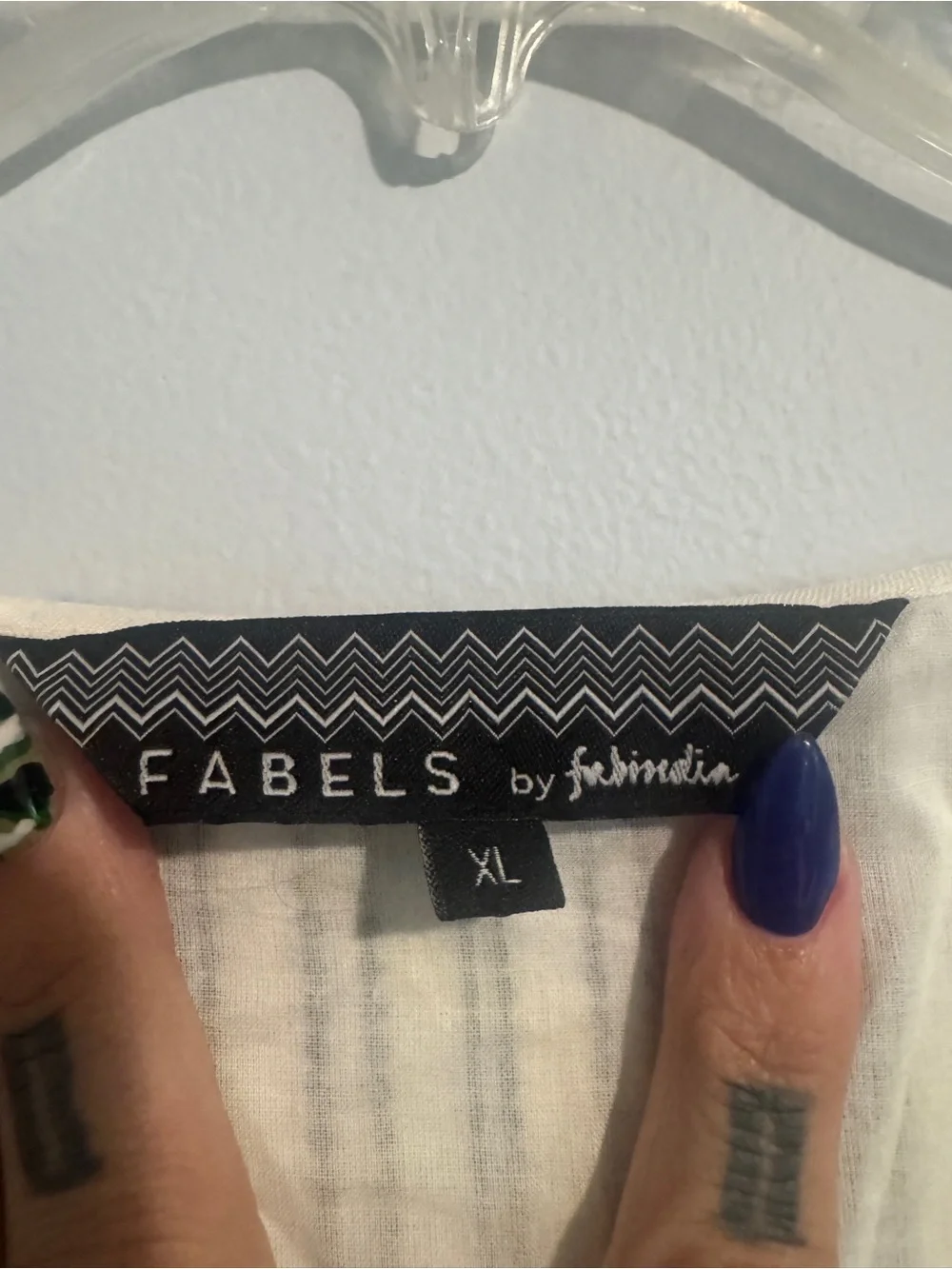 Fables by Fabindia Striped Scoop Neck Sleeveless Top- White & Black - XL